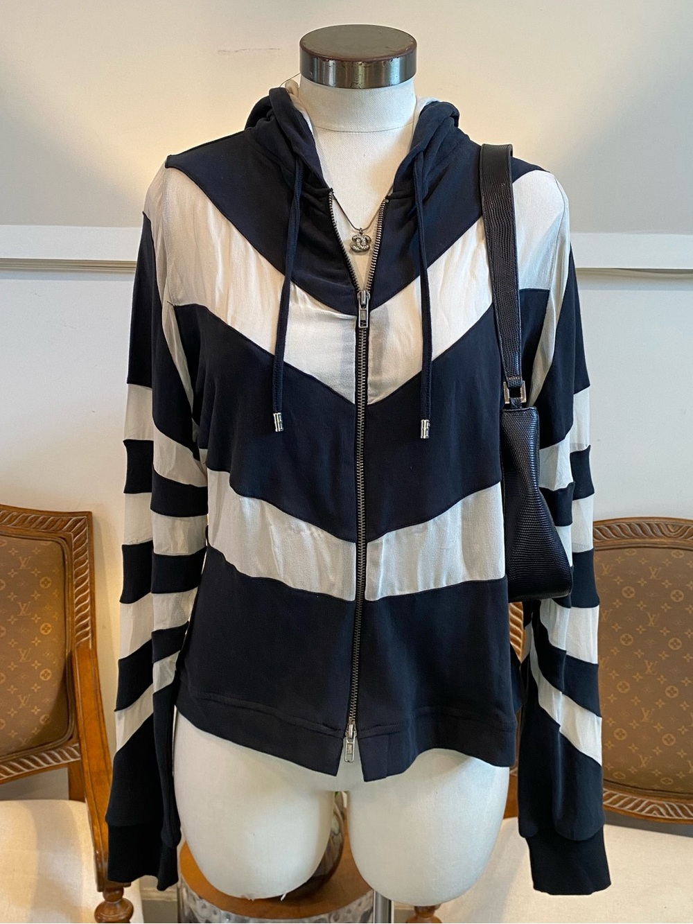 Heidi Klum x New Balance HKNB 2010 Tencel Cashmere Sheer Mesh Zip Hoodie M